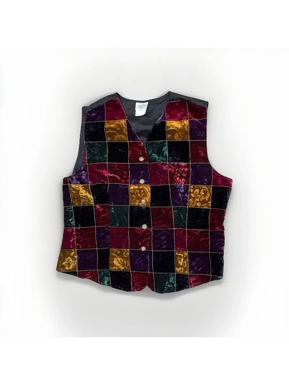 Jody Sargent Classics Patchwork Plaid Button Vest